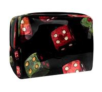 Number Four Dices Cosmetic Bag for Women, Travel Toiletries Bags Large PVC Makeup Handy Pouch Organiser with Zipper