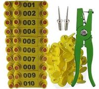 Number ID Tags for Cattle, Sheep, and Pigs with Tapplicator - Durable Ear Tagging Tool for Livestock Management