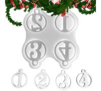 Number Keychain Mold, Epoxy Resin Number Molds | 1-4 Number Resin Casting Molds,Necklace Pendant Jewelry Making Molds for Decoration
