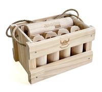 Number Kubb Smite Timber Toss Game Stick Throwing Game made of Hardwood (with Pine Wood Crate, classics)