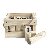 Number Kubb Smite Timber Toss Game Stick Throwing Game made of Hardwood (with Wooden Crate, Lawn)