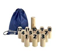 Number Kubb Toss Game Stick Throwing Game made of Hardwood (with Carry Bag, Backyard)