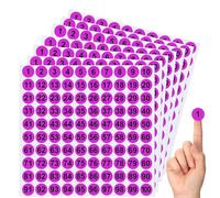 Number Labels Stickers - 7X Consecutive Round Decals, 1 Inch Adhesive Circles, Durable Waterproof Material | Easy Organization with Number Sequence | Indoor Outdoor Locker Storage Toolbox Use for Home