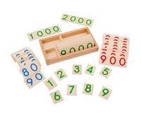 Number Learning Cards - 18x10x2.5cm Wooden Math Toy, 1-9000 Counting Education Set, Study Game | Numeracy Cards For Preschool Kindergarten Classroom Homeschool | Learning Toy For Kids