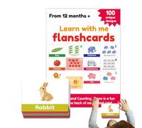 Number Learning Cards - Cognitive Development Vocabulary Toy,Math Numbers Counting Cards - for Preschoolers Children Home School Kindergarten Car Ride