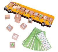 Number Learning Toys - Wooden Animal Bus for | Math Logic Thinking Trainer, 123 Counting Game, Fine Motor Skill Development, Preschool Educational Activities, Natural Wood