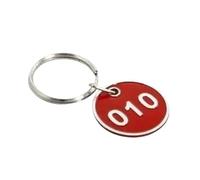 Number Marking Identification Hang Tags 1-200 Luggage Labels ID Tag with Split Rings for Organized Coded Key Cabinet for Numbers(Red,100-200)