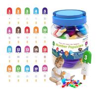 Number Matching Game - 20 Number Shells And 20 Counters | Early Math Learning Set Preschool Counting Toy For Kids Ages 3 Plus Fun Educational Gift For Boys And Girls