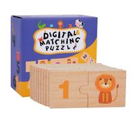 Number Matching Puzzle, 1 to 10 Wooden Math Manipulatives Games, Educational Counting Toys, Award Winning Early Learning Tool, Homeschool Supplies for Holiday