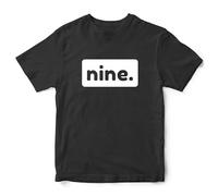Number Nine Kids T Shirt 9th Birthday Top Boys Girls Party Numbers Tee, 9-11 Years, Black