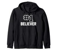 Number One Believer Faith Hope Positive Mindset Zip Hoodie