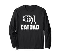 Number One Catdad Funny Cat Lover Pet Owner Long Sleeve T-Shirt