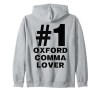 Number One Oxford Comma Lover Humor Funny Grammar Nerd Zip Hoodie