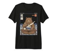 Number One Ramen Bear Ukiyo-e Art Japanese Noodle Soup Premium T-Shirt