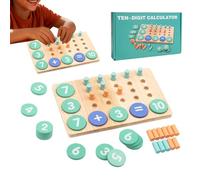 Number Peg Board - Wooden Math Blocks, Addition Subtraction Flash Cards Counting Learning Game | Mathematics Manipulative Educational Toy For Preschool Kindergarten Elementary Home School