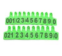 Number Plastic Livestock Ear Tag, 001-100/101-200/201-300/301-400/401-500 Number Plastic Livestock Animal Tag(Green,7.5 * 10cm (2.95 * 3.93in) 301-400)