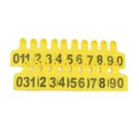Number Plastic Livestock Ear Tag, 100 PCS No. 001-500, Plastic Livestock Animal Ear Tags(Yellow,6 * 7.5cm (2.36 * 2.95in) 301-400)