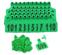 Number Plastic Livestock Ear Tag, 100PCS Large Size - Plastic Livestock Ear Tags 001-500 Number Farm Animal Tags Livestock Identification Ear Tag Blue(Green 6 * 7.5cm (2.36 * 2.95in),301-400)