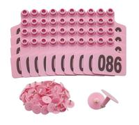 Number Plastic Livestock Ear Tag, 100PCS Large Size - Plastic Livestock Ear Tags 001-500 Number Farm Animal Tags Livestock Identification Ear Tag Blue(Pink 6 * 7.5cm (2.36 * 2.95in),401-500)