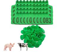 Number Plastic Livestock Ear Tag, Large, Medium and Small Plastic Livestock Ear Tags(Green 6 * 7.5cm (2.36 * 2.95in),101-200)