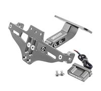 Number plate Accessories Adjustable Motorcycle License Plate Holder Number Plate Frame Light Bracket For Y-AMAHA SRX600 1986-2023 2021 2020 2019 2018 2022 2017 2016(Gris)