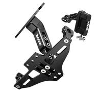 Number plate Accessories For Y-AMAHA YBR125 YBR 125 All Year Motorcycle Rear License Plate Mount Holder Turn Signal Lights License Frame(Black- Silver)