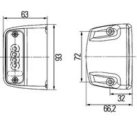 Number Plate Lamp outer Bolted 2KA 010 278-021 HELLA