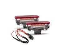 Number Plate Light 2x For VW For Passat B6 B7 B8 For Passat CC/CC For Jetta V/Bora White/Red Led Front Door Courtesy Lights Under Warning Lamps Puddle Lights Car License Plate Lights(White Red)