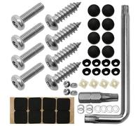 Number Plate Security Screw Fixing Kit, Tamper Resistant Licence Plate Kit, Stainless Steel Car Number Plate Screws and Caps Sets for Cars, Motorcycles, and Trucks
