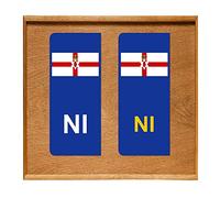 Number Plate Vinyl Stickers United Kingdom Northern Ireland Flag - NI -1 x set of 2 by Party Decor