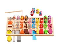 Number Puzzle Blocks | 5-in-1 Wood Puzzle Toy - Counting Math Blocks,for Boys Girls Elementary Students Classroom Family Nights Educators Education Programs Travel Group Activity