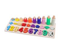 Number Puzzle Board - Educational Shape Sorting Toy, Portable Math Learning Game Kit, Fine Motor Skill Training Design | Wooden Preschool Activity Tool For Boys Girls Early Childhood Education
