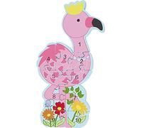 Number Puzzle, Flamingo Wooden Number Puzzle - Wooden Toys for 1 Year Old and Toddler Toys, Jigsaw Puzzle Games - Educational Montessori Toys, Early Development & Activity Toys by Orange Tree Toys