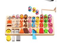 Number Puzzles for Kids,5-in-1 Wood Puzzle Toy - Magnetic Fishing Game,for Classroom Family Nights Educators Education Programs Summer Camp Travel Group Activity Preschool Kindergarten