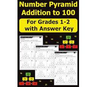 Number Pyramid: Addition to 100: For Grades 1-2 with Answer Key
