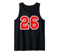 Number Red 26 Sports Team Fan Tank Top