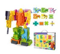 Number Robots - Dinosaur Robot Figures for Preschool Learning, Toys Digital Action Figures, Convertible Vehicle Robotss | Educational Toys