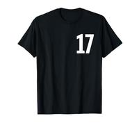 Number Seventeen #17 Sports Team Uniform Birthday 17 T-Shirt