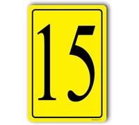 Number Sign 15,Number Signs For Public Spaces,Number Signs Outdoor,Numbered Sign for Parking Lots,Aluminum Number Signs for Tennis Court,8x12 Inch