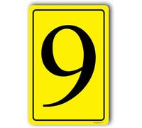 Number Sign 9,Number Signs For Public Spaces,Number Signs Outdoor,Numbered Sign for Parking Lots,Aluminum Number Signs for Tennis Court,8x12 Inch