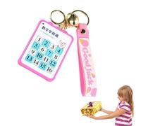 Number Slide Puzzle Pendant Toy Game Slide Keyring with Number