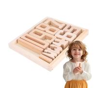 Number Stacking Toys - Digital Building Set, Math Learning Bricks, Solid Hardwood Arithmetic Blocks with Vibrant Print, Interactive Classroom Accessory, Educational Game STEM Skills Foundation