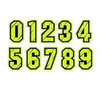Number Stickers 0-9 Motorcycle Stickers Numbers Sticker Motorcycle Motocross Number Start Number Sticker Pack of 10 for Motorcycles Cars Scooters Quads Motorhomes Trucks