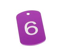 Number Tag 1-100, 100-200 Rectangular Aluminum Plate Personalized Customized Keyring Club ID Card Anti-Lost Series Keychain(con Anello for Numbers(Purple,1-100)