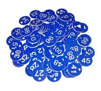 Number Tags, 100Pcs Plastic Coat Check Tags, 1.2 Inch Numbered with Pre-Hole, Reusable Numbered Key Without Key Rings