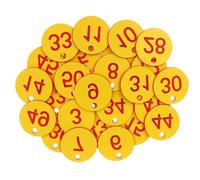 Number Tags, Plastic Number Tags Pack of 200 1-200 Multicolor(Yellow)