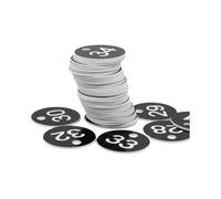 Number Tags Plastic Round Numbered Labels, 100 Pcs Plastic Round Number Tags Black 3.5cm 1-100 Garden Markers（Numbers on 1Side）