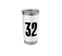 Number Thirty Two #32 Sports Team Uniform Birthday 32 Stainless Steel Insulated Tumbler