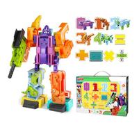 Number Transforming Robots - Preschool Learning Dinosaur Robot Figures, Numerical Action Figure Toys, Convertible Vehicle Robots | Educational STEM Activity Toys For Kids Ages 3+ Birthday Gift