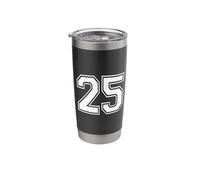 Number Twenty Five #25 Sports Team Uniform Stainless Steel Insulated Tumbler